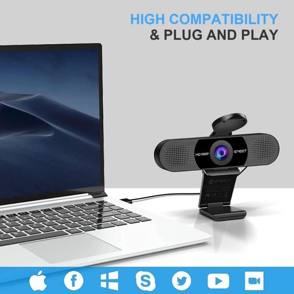 C960 Emeet 1080p Webcam with Microphone - Mateen Mart