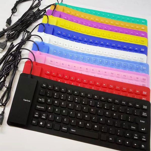 Flexiable Keyboard | Foldable Keyboard (Random Color) - Mateen Mart