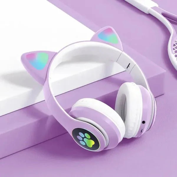 STN - 28 Wireless Headset 🎧🐱/ RGB Kitty Gaming Headset Random Color - Mateen Mart