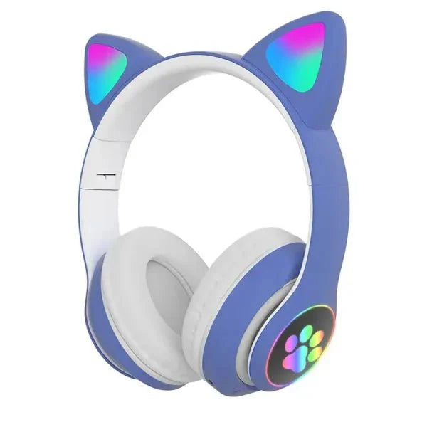 STN - 28 Wireless Headset 🎧🐱/ RGB Kitty Gaming Headset Random Color - Mateen Mart